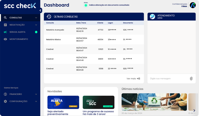 Print da aplicação SCC Check